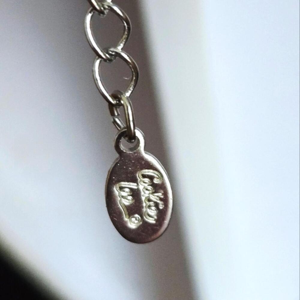 Cookie Lee Genuine Crystal Palm Tree Pendant Dainty Silver Tone Necklace - Picture 4 of 4
